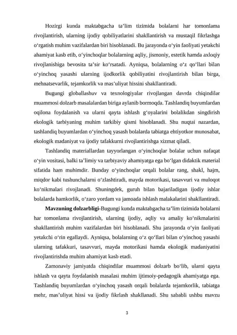 Tashlandiq buyumlardan oʻyinchoq yasash va ularning bolalar taʼlim tarbiyasida ahamiyati12.2.docx 3