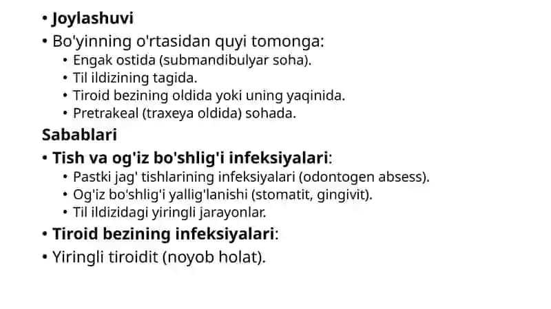 Bo'yinning old oqmasida (absses) bajariladigan jarrohlik amaliyoti 3