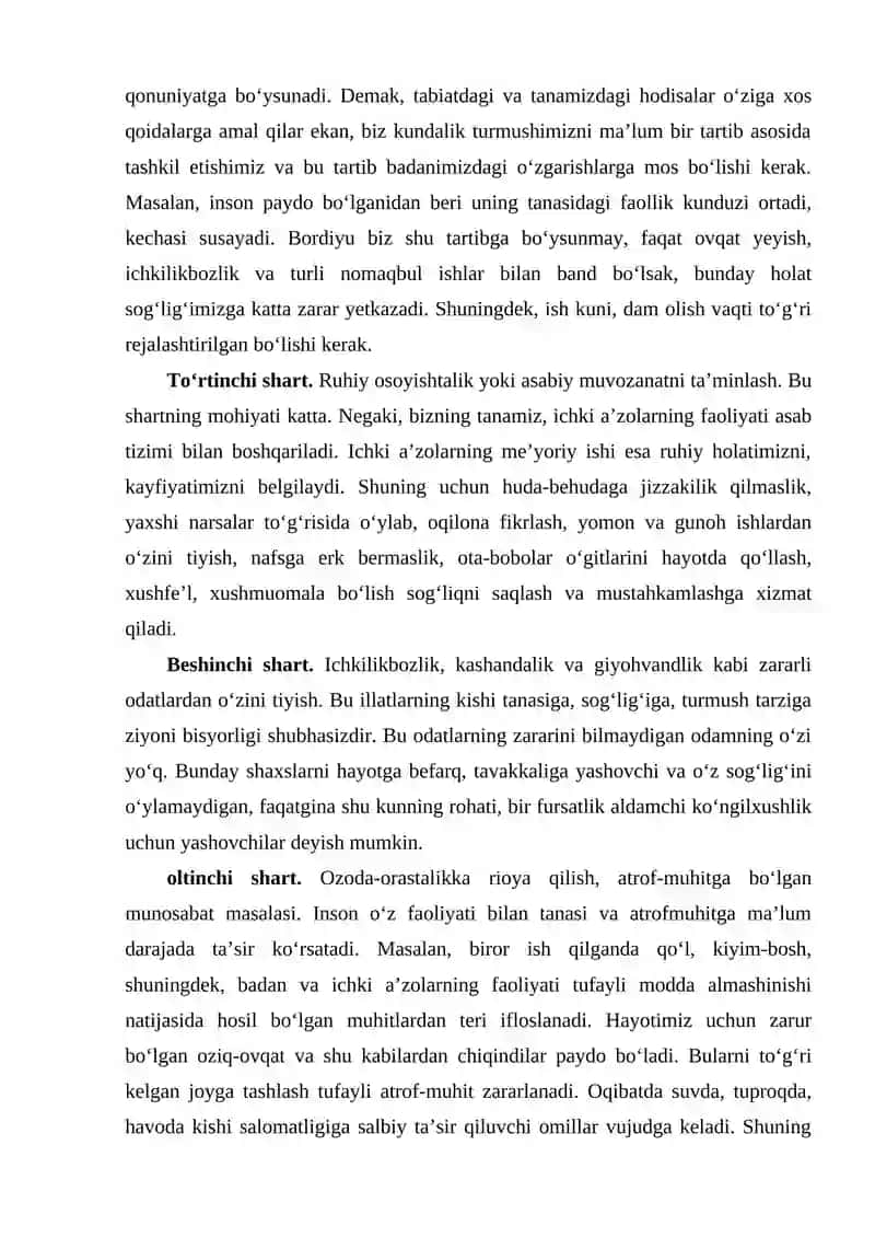 SOG`LOM TURMUSH TARZINING RUXIY SALOMATLIK TA`SIRI 3
