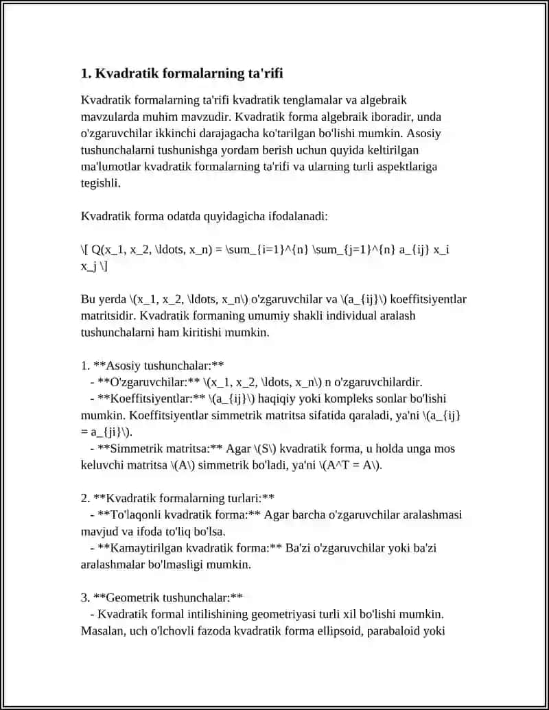 KVADRATIK FORMALAR 3