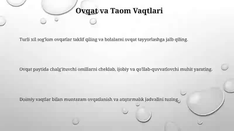Ilk yoshdagi bolalar kun tartibini toʻgri rejalashtirish 3