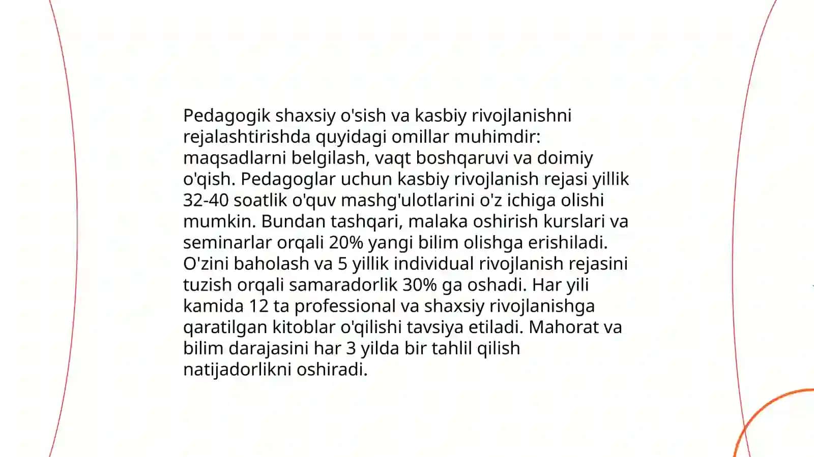 Zamonaviy o'quv jarayonini takomillashtirishda pedagogning shaxsiy va kasbiy o'zini o'zi rivojlantirish metodikasi 3