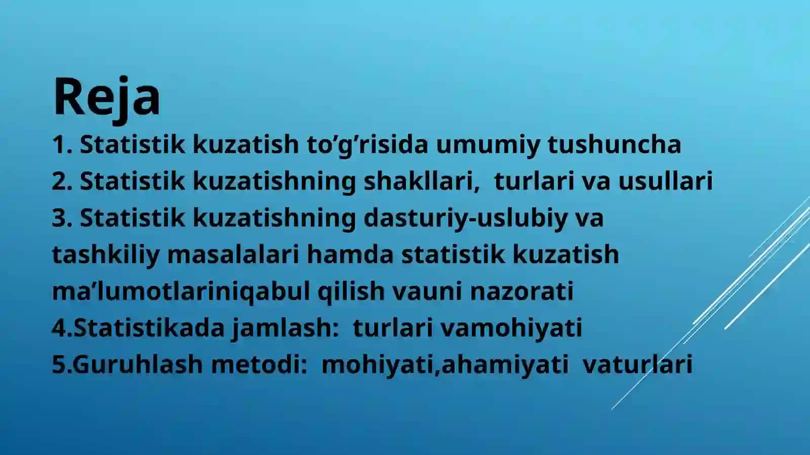 Statistik ma’lumotlarni to’plash nazariyasi va amaliyoti 3