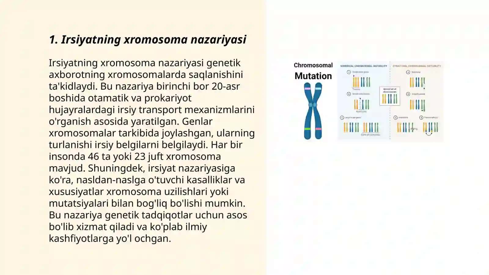 Irsiyatning xromosoma nazariyasi 3