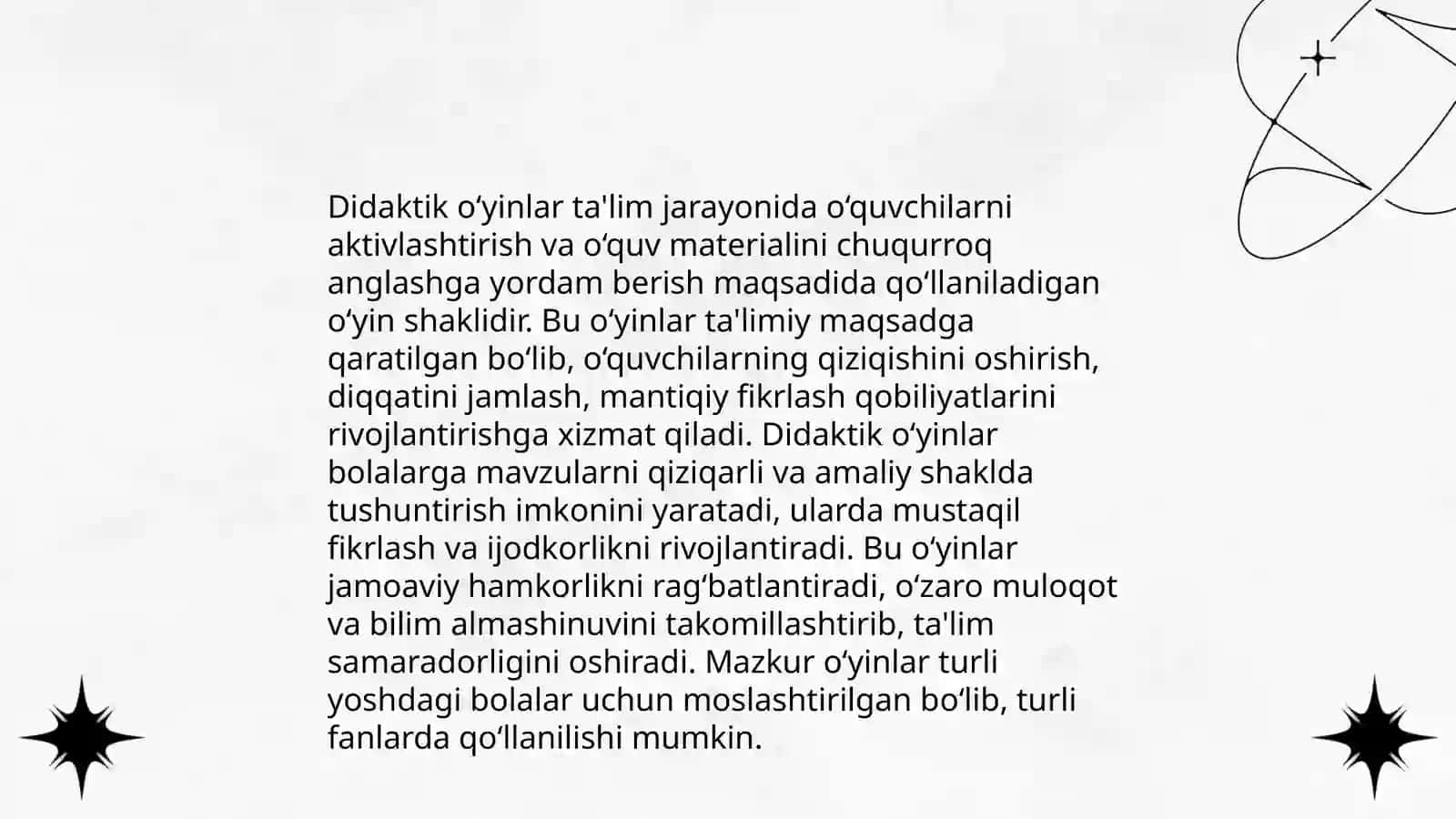 Matematikadan sinfdan tashqari mashgʻulotlarda didaktik oʻyinlarning ahamiyati mazmuni undan foydalanish 2-sinf 3