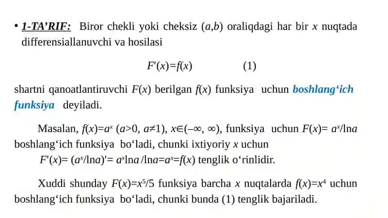 Aniqmas integral va uni hisoblash usullari 3