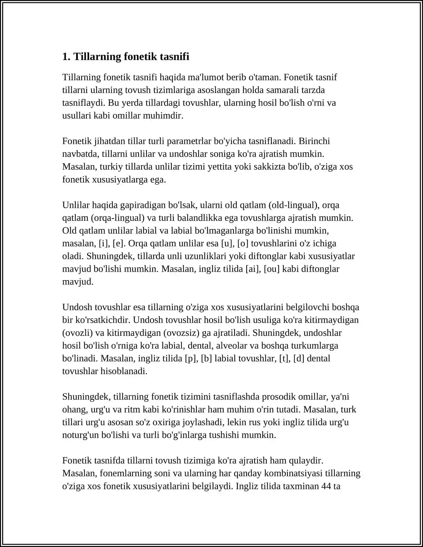 MUSTAQIL ISH Mavzu: TILLARNING FUNKSIONAL TASNIFI 3