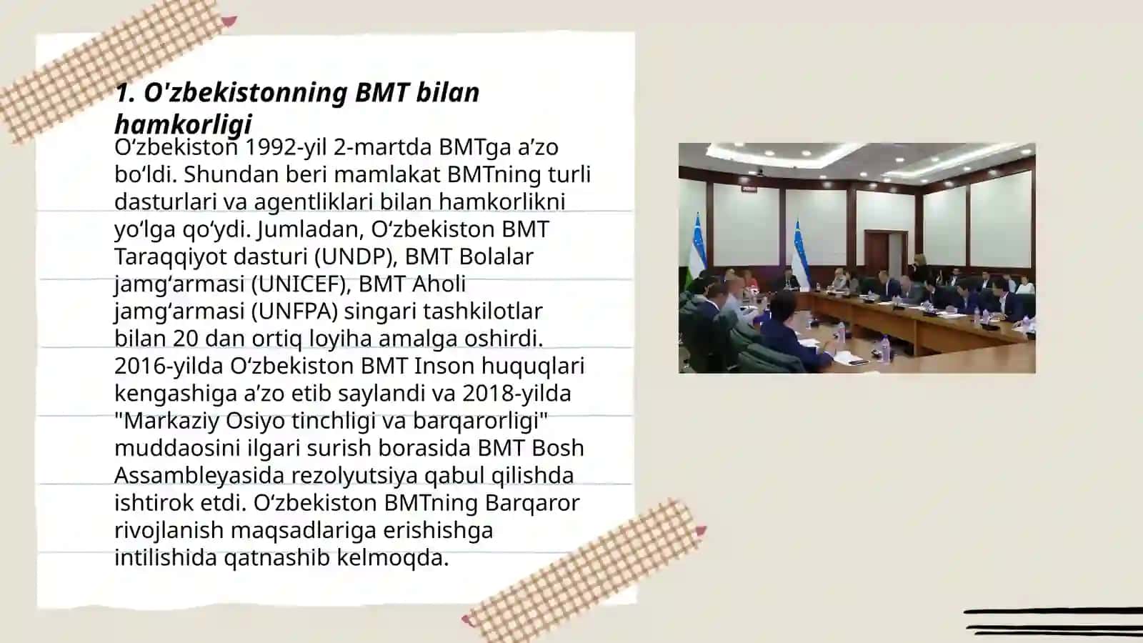 Oʻzbekistonning xalqaro tashkilotlari bilan hamkorlik aloqalari 3