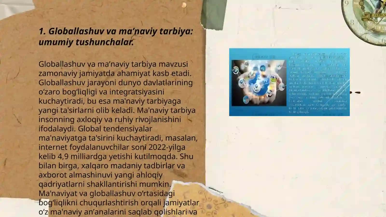 Globallashuv davri maʼnaviy tarbiyasinining oʻziga xosligi 3