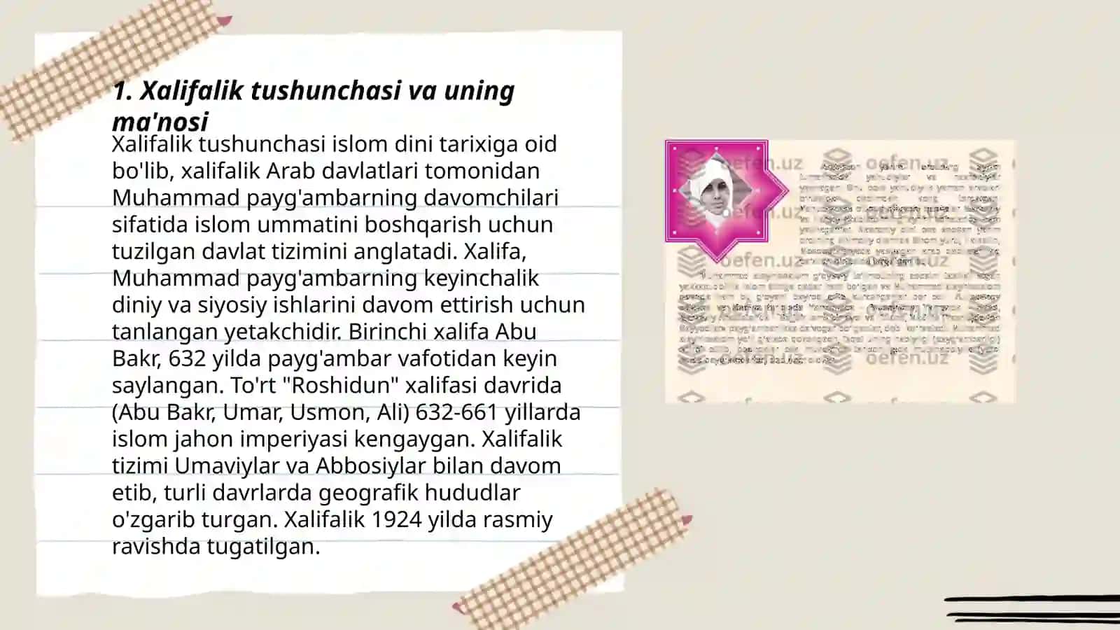 Xalifalikning tuzilishi va islom dini tarqalishining tarixi 3