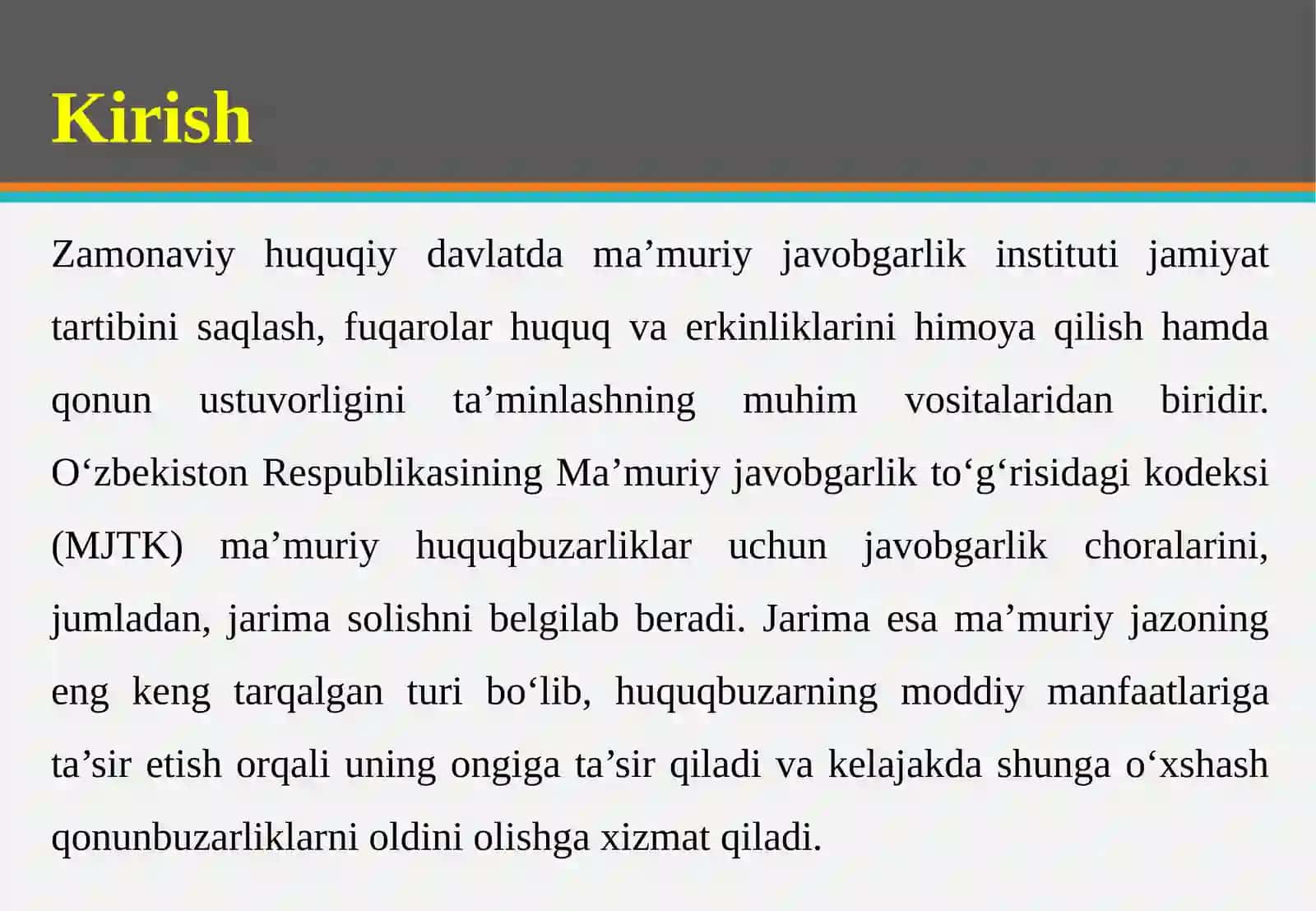 Ma’muriy jarima solish to’g’risidagi qarorni ijro etish bo’yicha ish yuritish 3