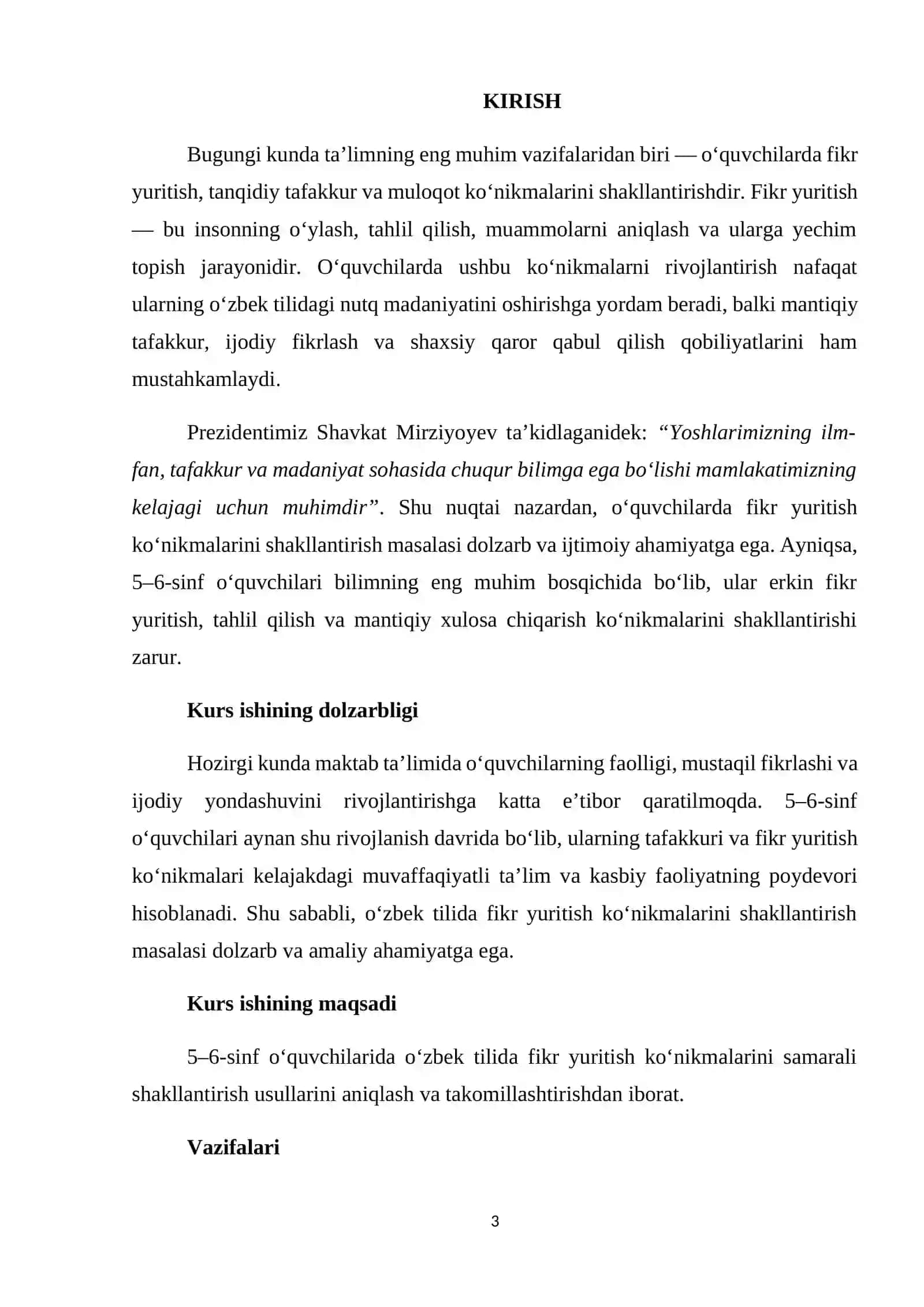 Mamirova Xolidaxon - "O‘zbek tilini o‘qitish metodikasi" kursi 3