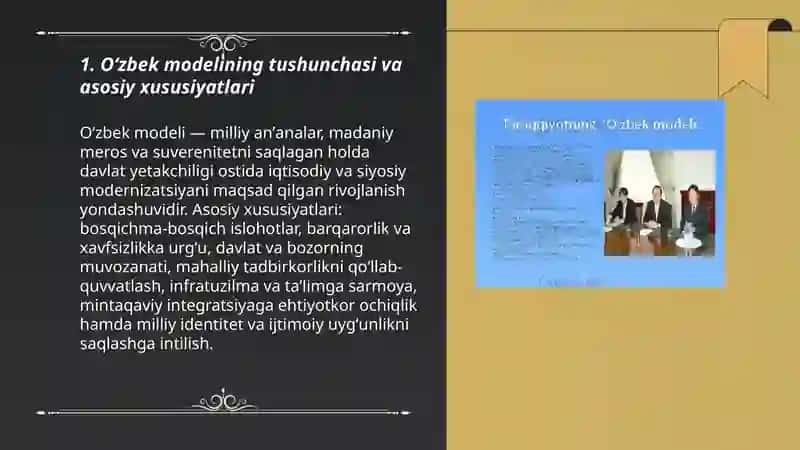 Oʻzbek modeli va uning tarixiy ahamiyati 3