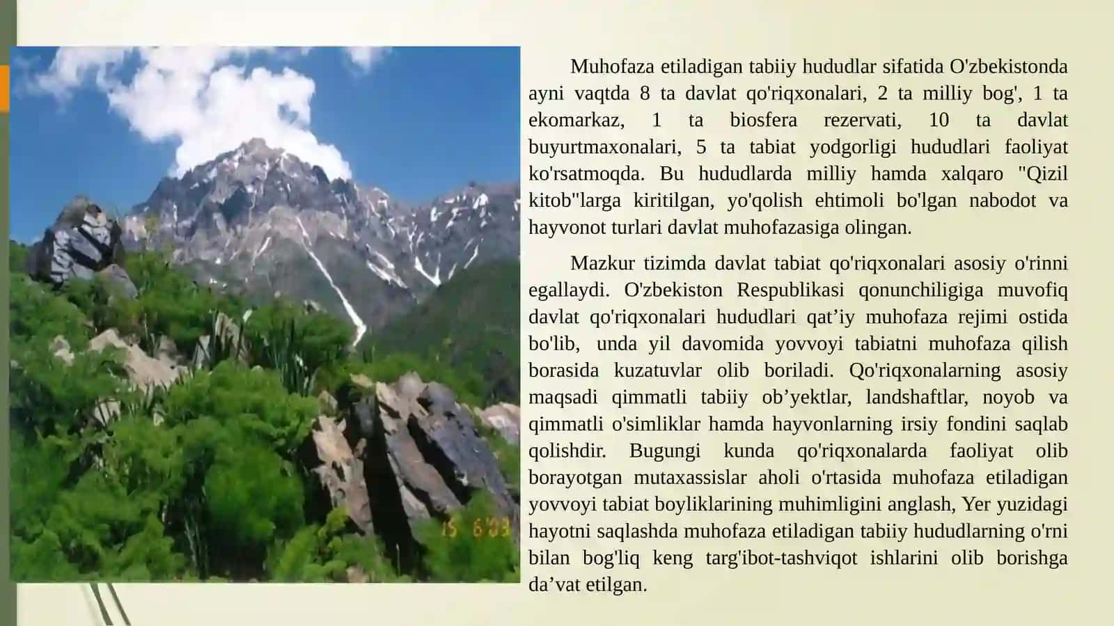 Mamlakatimiz milliy bog'lari va qo'riqxonalari 3