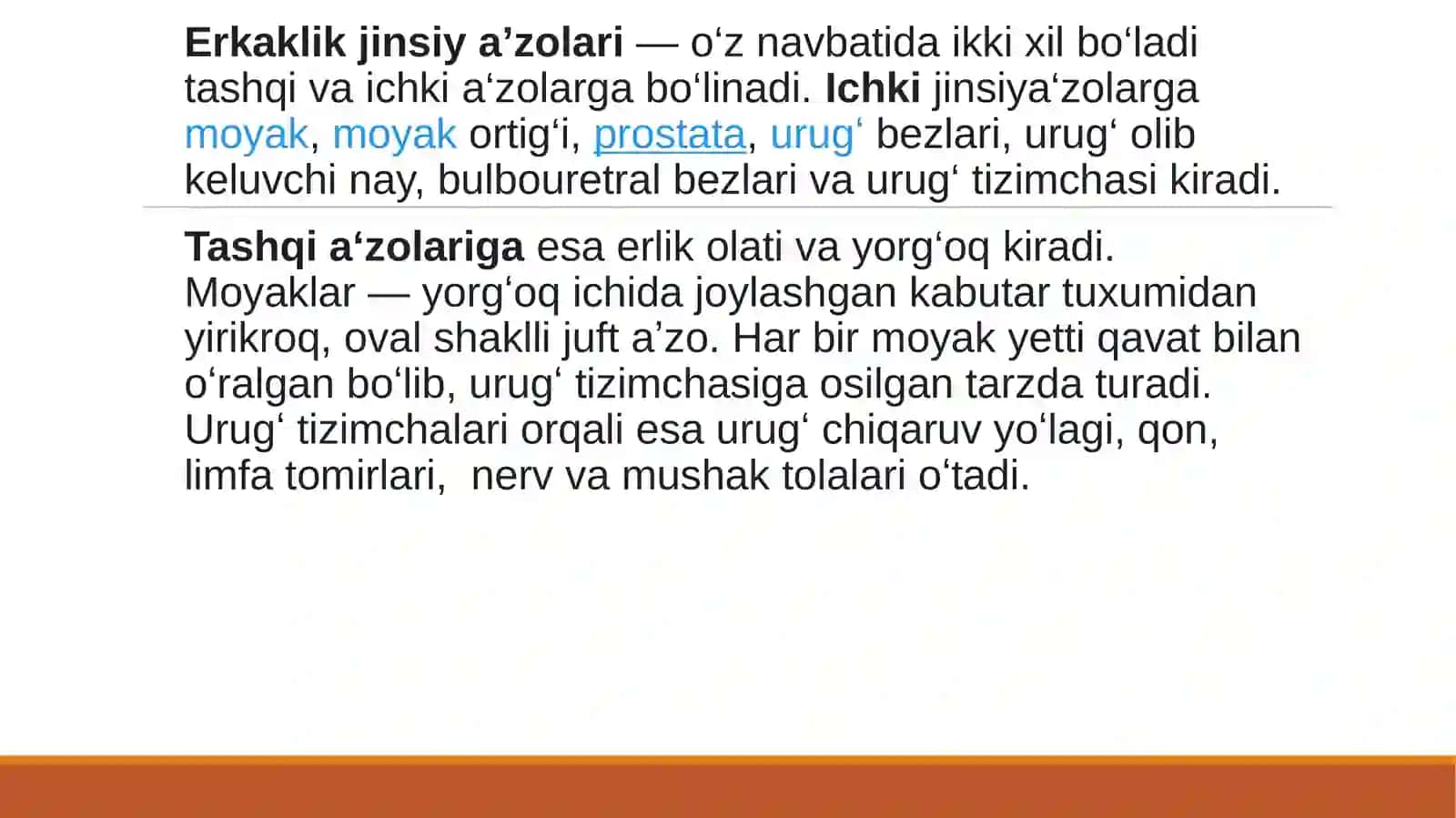 Erkaklar Reproduktiv A'zolari Tuzilishi va Boshqarilishi 3