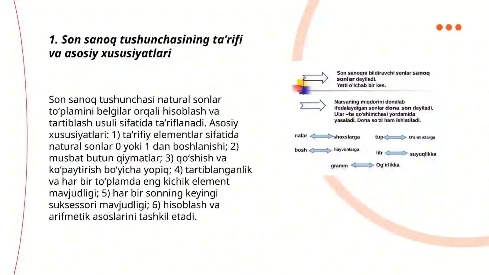 Son sanoq tushunchasi natural son sanoq tushunchalarining yuzaga kelishi tarixi 3