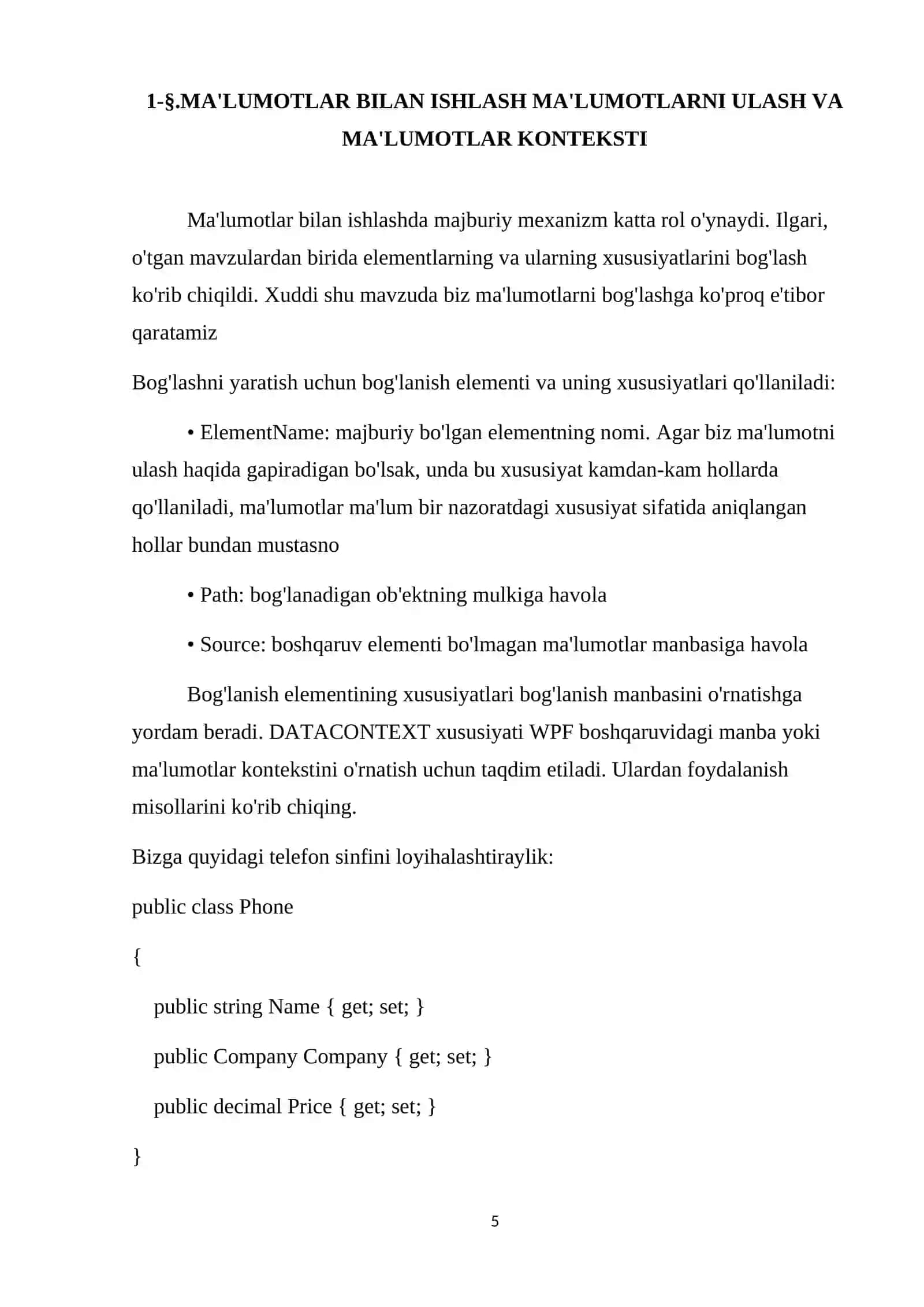 Windows Forms ilovalarini ishlab chiqish ma'ruzalariga oid 3