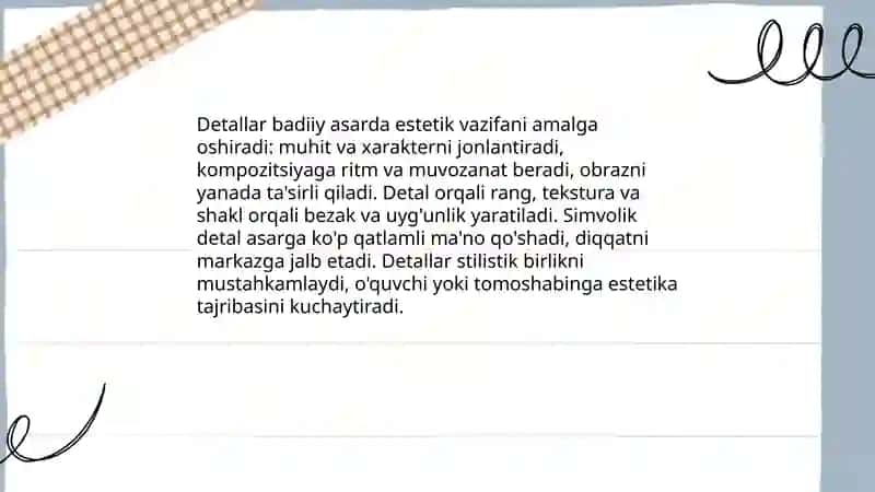 Badiy asarda detal 3