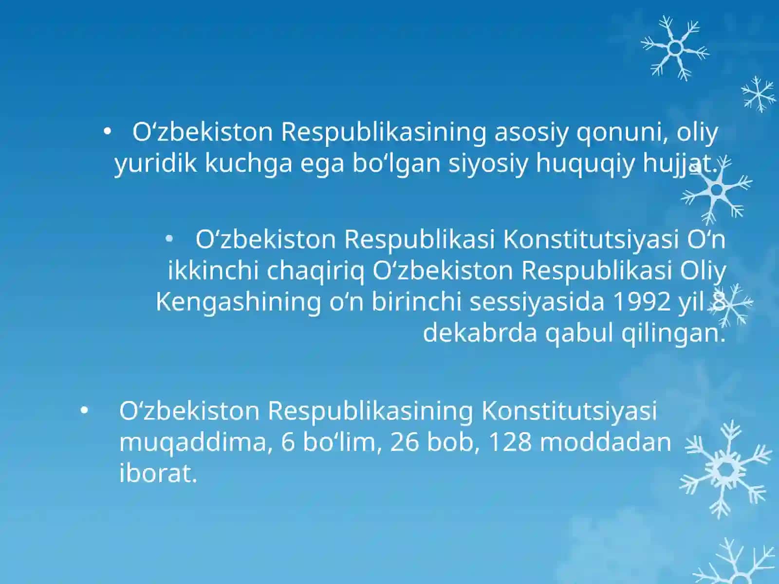 Konstitutsiyada fuqarolarning burchlari bilan bog‘liq me'yorlar 3