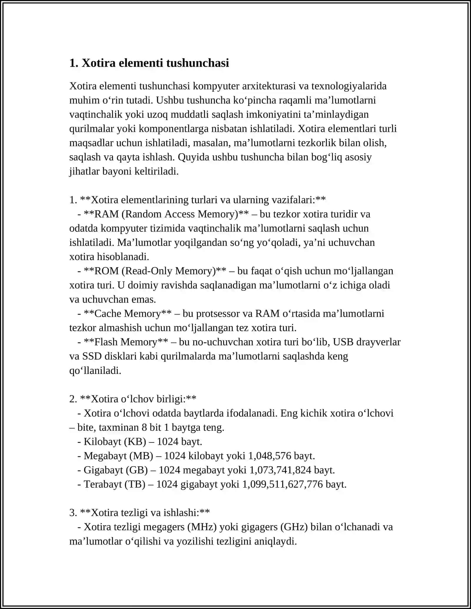Xotira elementi 3