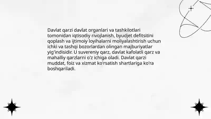 Davlat qarzi: tushunchasi, turlari va boshqarish usullari 3
