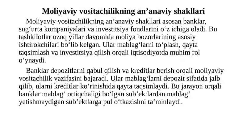 MОLIYАVIY VОSITАCHILIKNING YАNGI SHАKLLАRI 3
