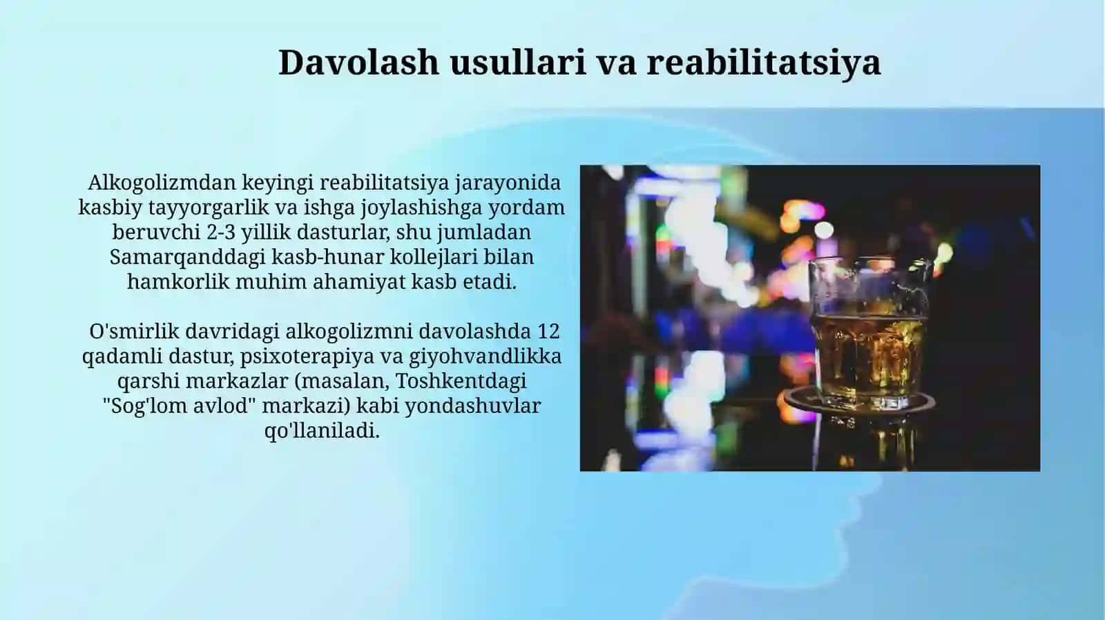 Alkogolizm uning o‘smirlardako‘rinishbosqichlari 3