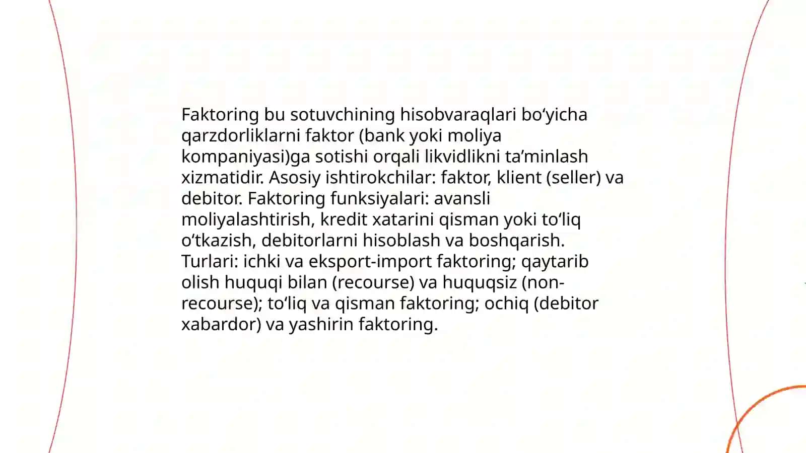 Banklarda faktoring operatsiyalarini buxgalteriya hisobi 3