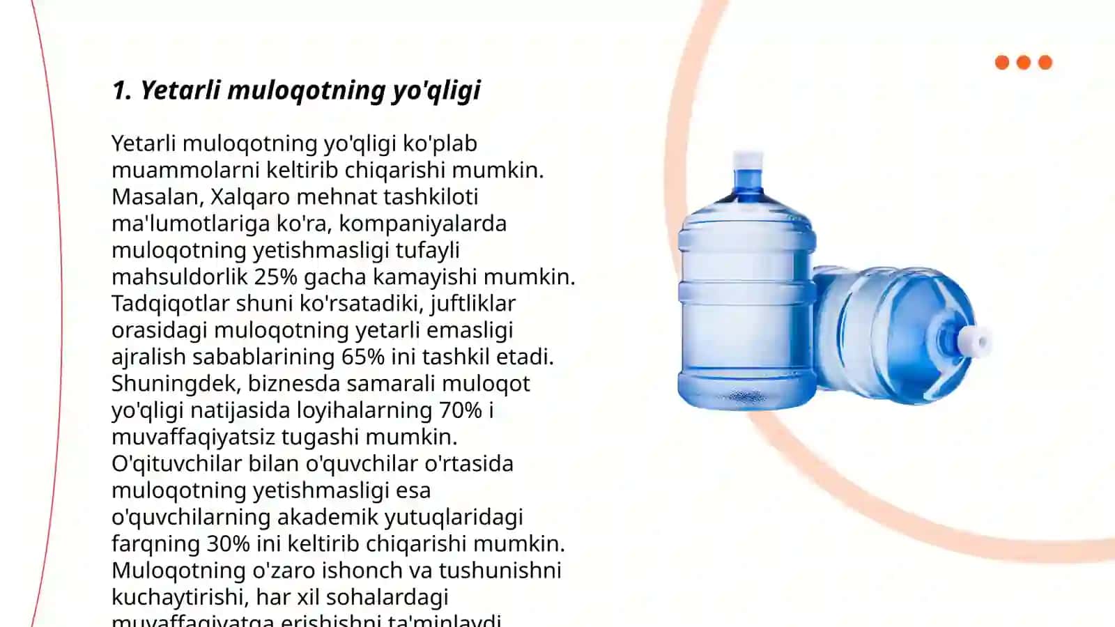 O'zaro munosabatlarda yuzaga keladigan muammolar tashkilotlar va jismoniy shaxslar o'rtasida 3