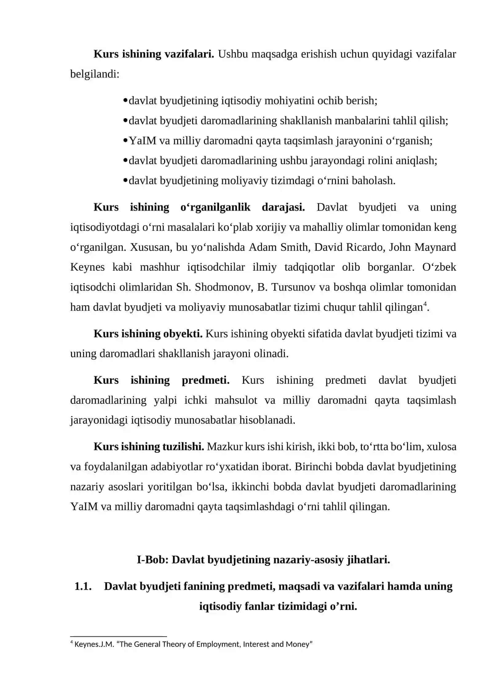 Davlat byudjeti daromadlarining yalpi ichki mahsulot va milliy daromadni qayta taqsimlash jarayonidagi o’rni 3