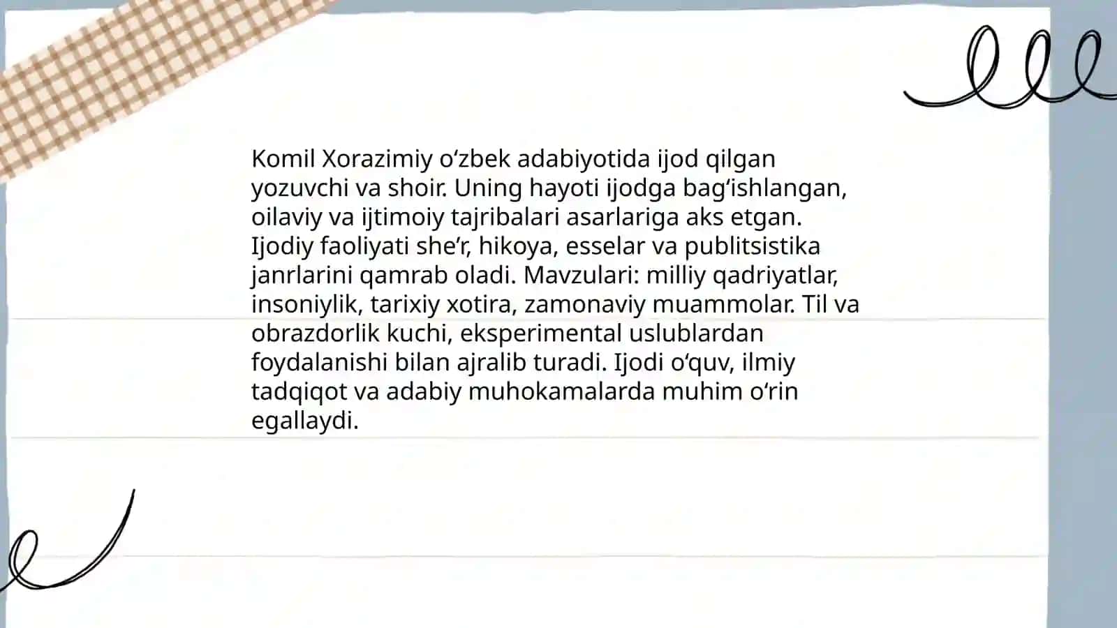 Komil xorazimiy adabiy merosi 3