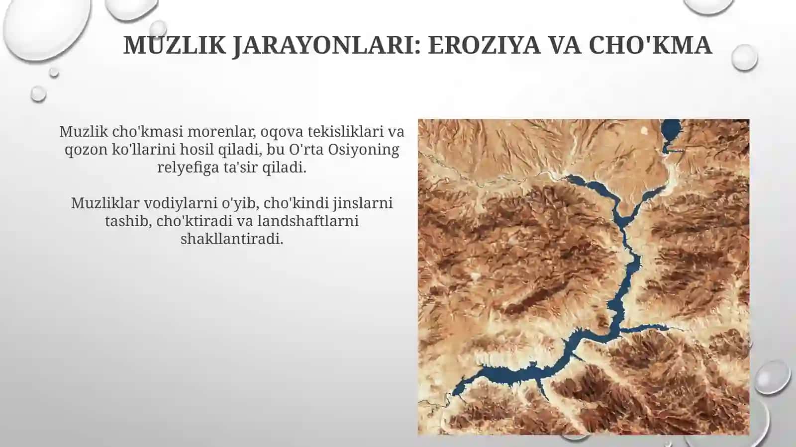 Muzlik jarayonlari va ularning o'rta osiyolandshaftlarini shakllantirishdagi roli 3