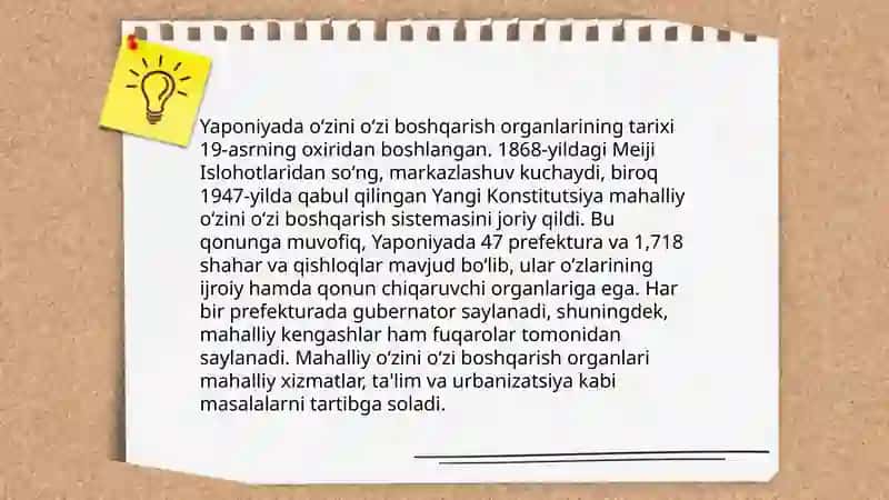 Yaponiyada oʻzini oʻzi boshqarish organlarining tarixi 3