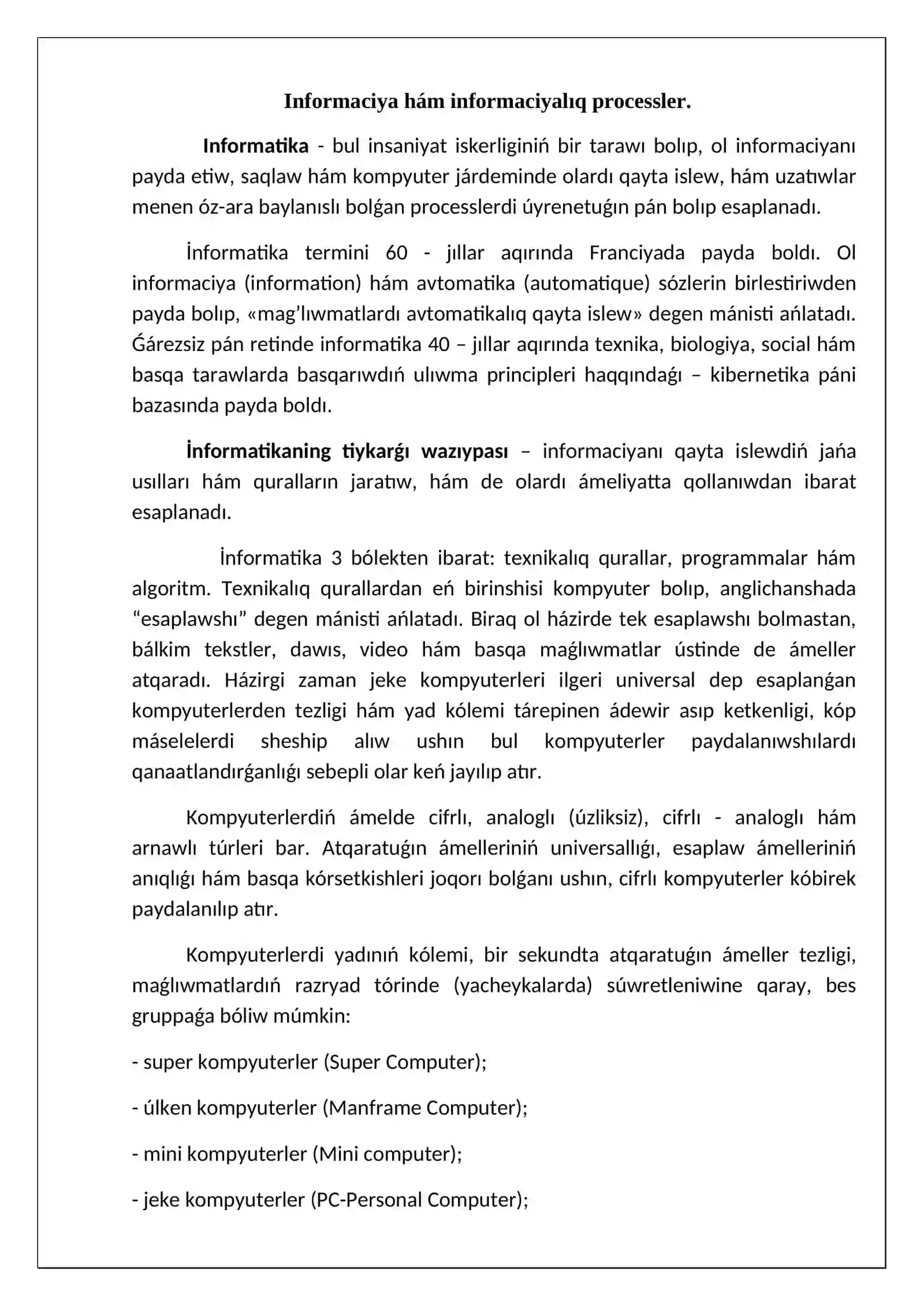 Informaciya hám informaciya processleri 3