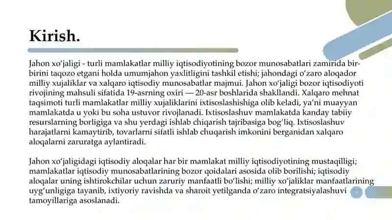 Jahon xo‘jaligining tashkil topishi va rivojlanish bosqichlari. 3