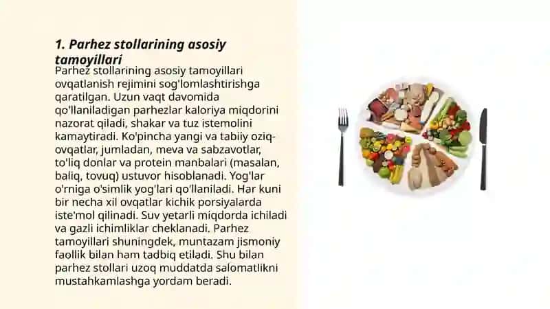 Parhez stollari 3