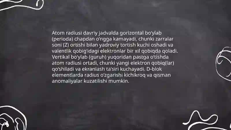 Elementlarning davriy o‘zgaruvchan xassalari 3