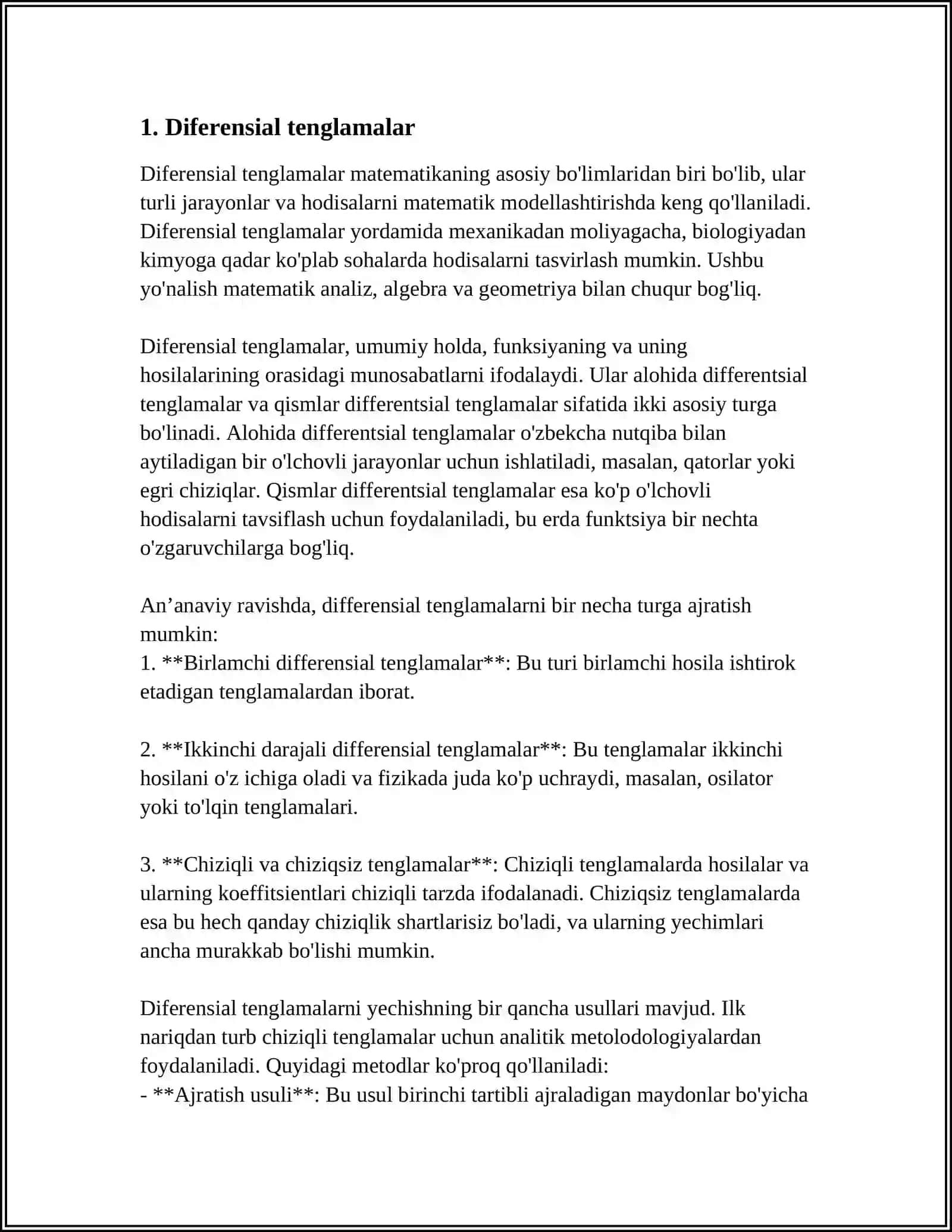 Diferensial tenglamalar 3
