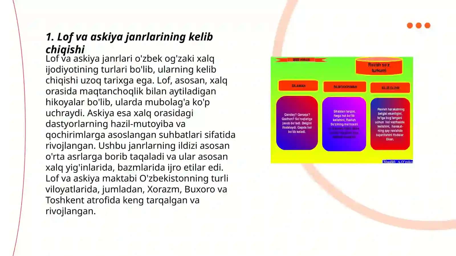 Latifa, lof va askiya janrlari namunalari tahlili 3