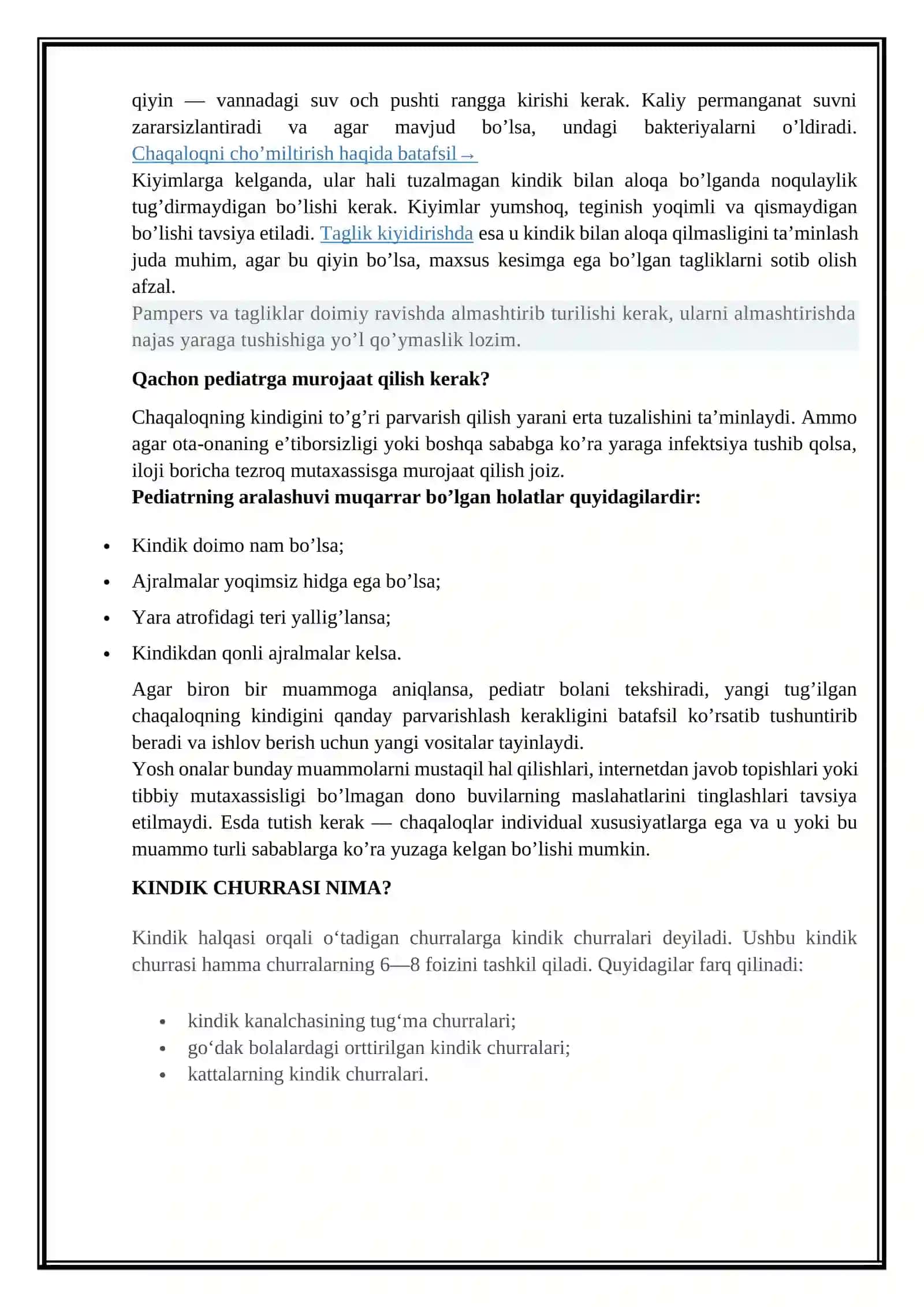 KINDIK KASALLIKLARI VA KINDIK YARASINI PARVARISH QILISH 3