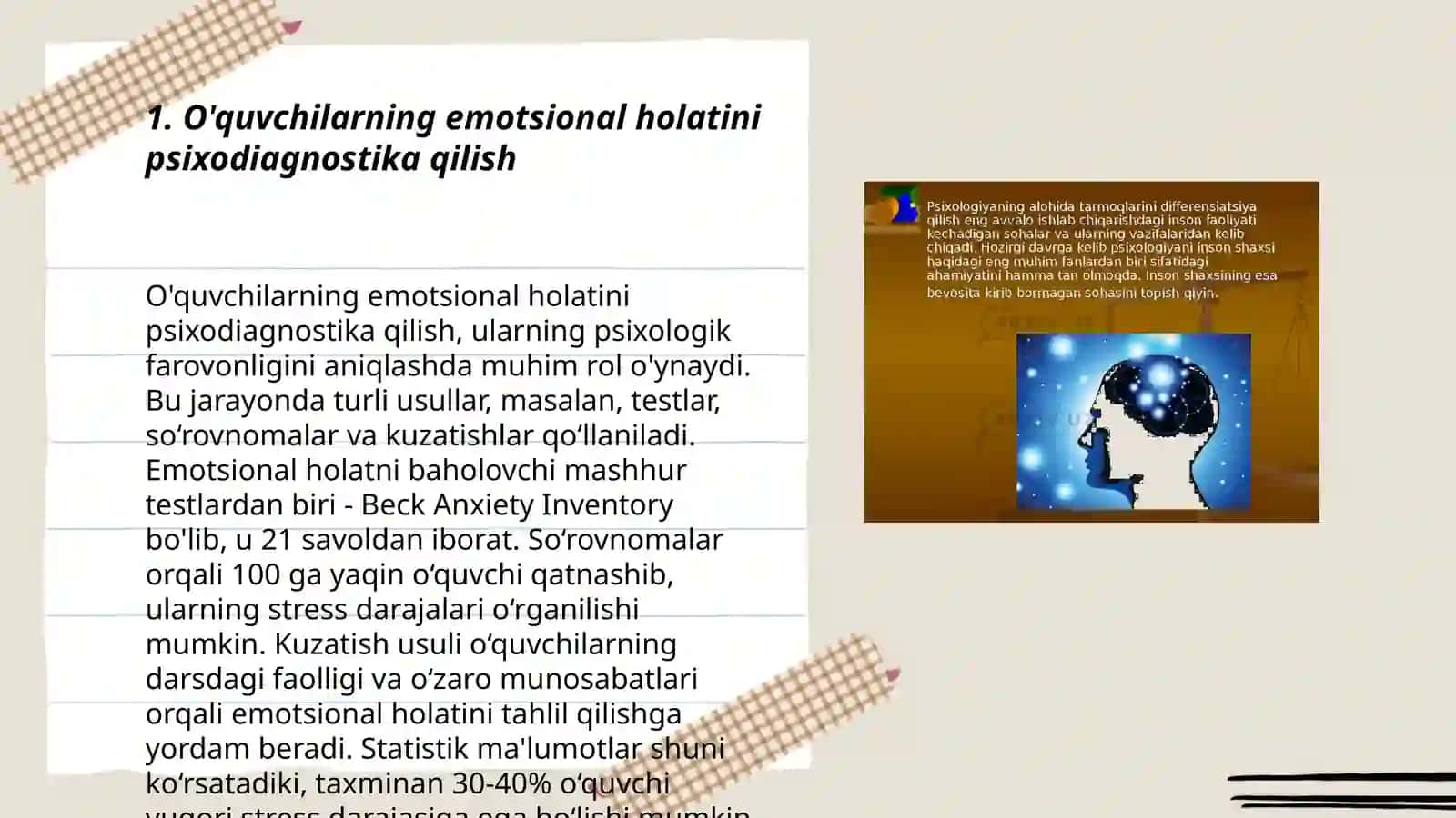 MAKTAB PSIXOLOGIK XIZMATIDA PSIXODIAGNOSTIKA 3