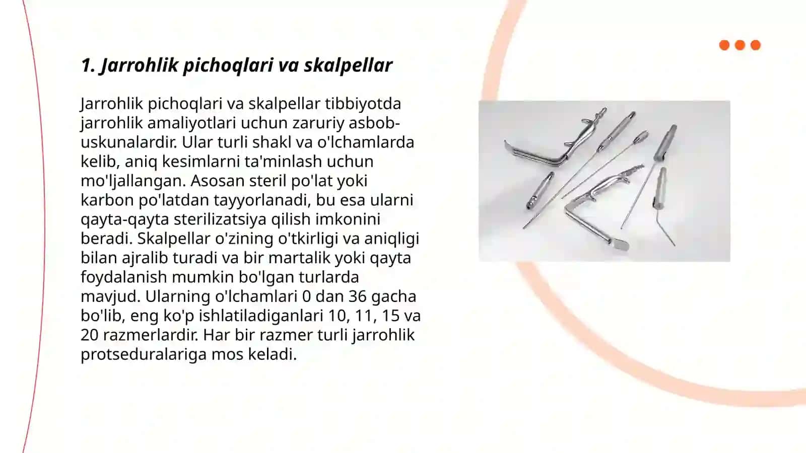 Jarrohlik pichoqlari va skalpellar 3