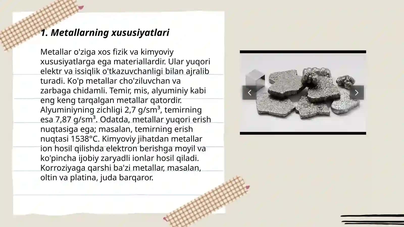 Metallar 4- sinf 3