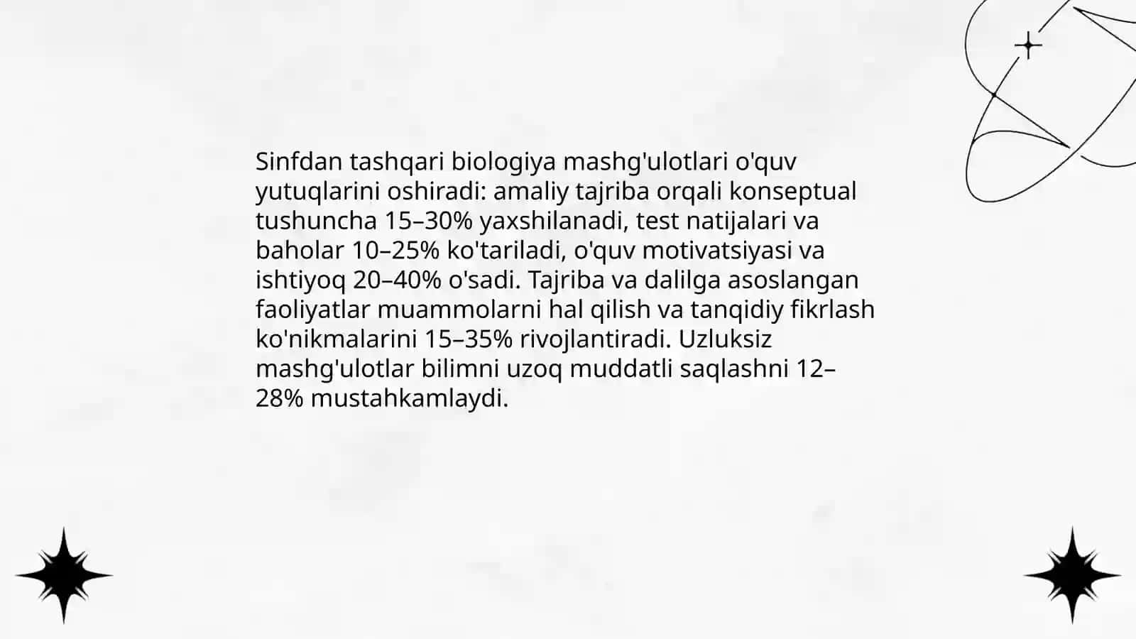 Biologiyada sinfdan tashqari ishlarning samaradorligi 3