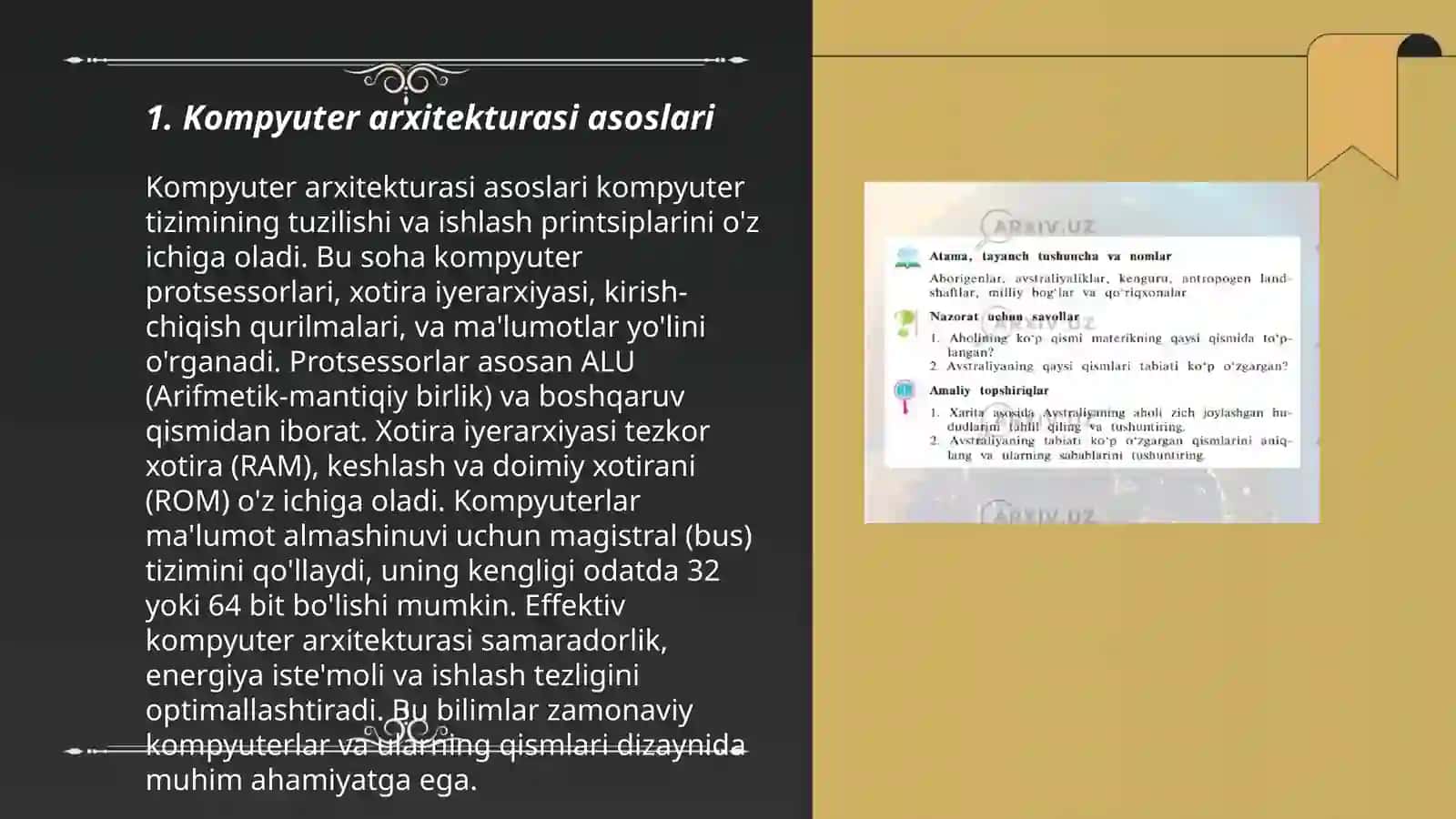Kompyuter arxitekturasi va kesh xotiraning samaradorlikka ta'siri 3