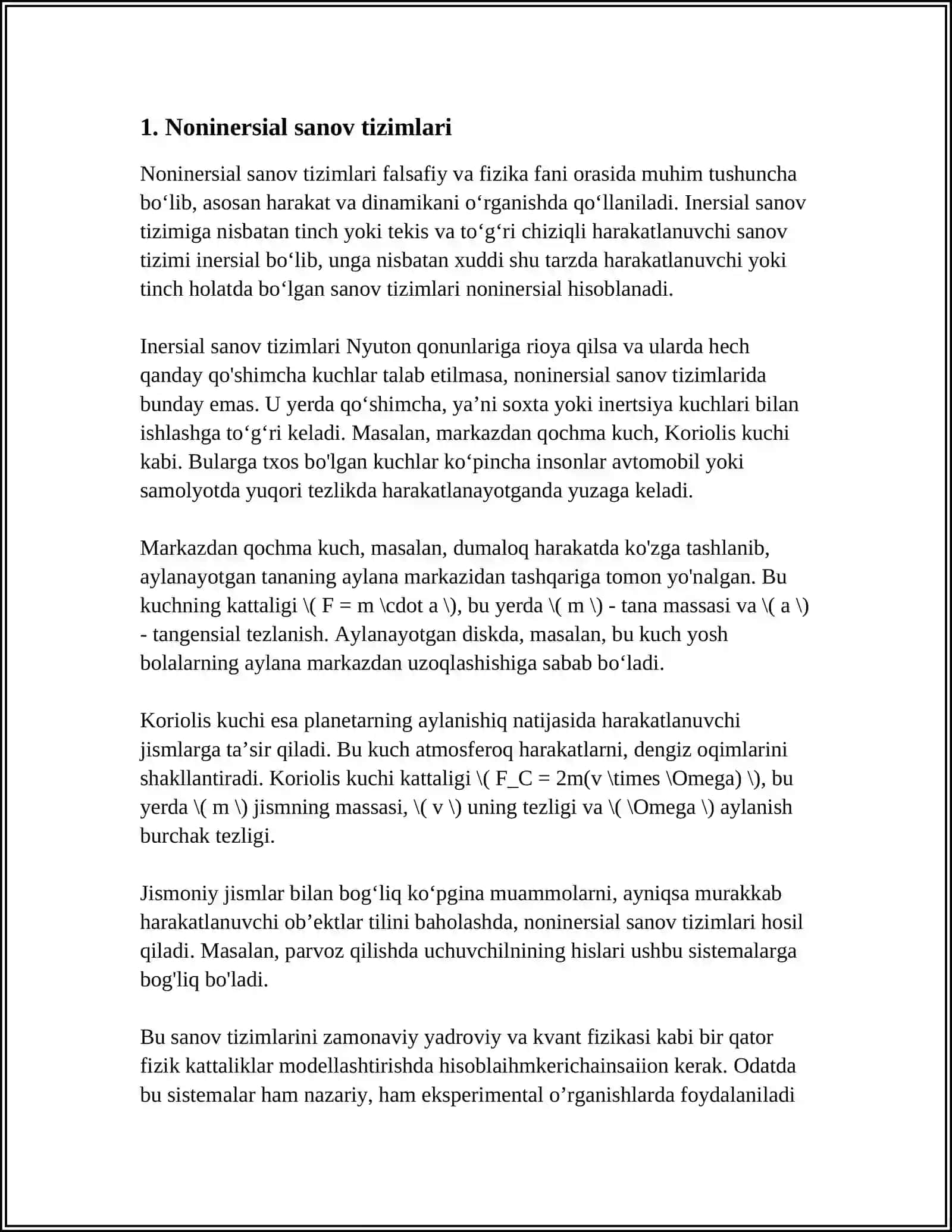 NOINERSIAL SANOQ TIZIMLARIDAGI INERSIYA KUCHLARI 3
