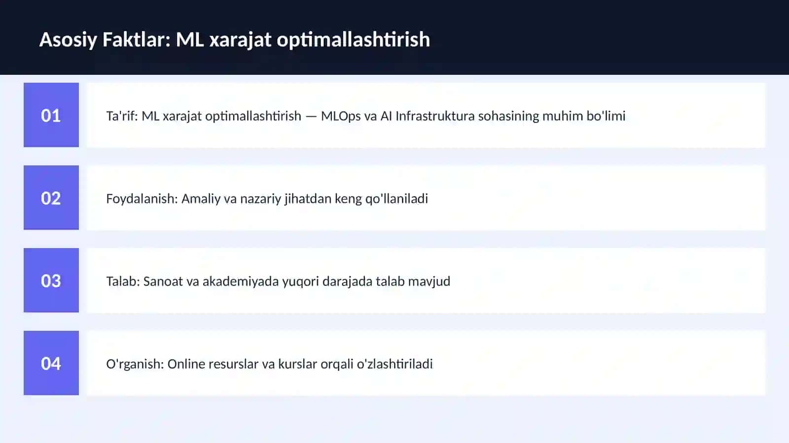 ML xarajat optimallashtirish 3