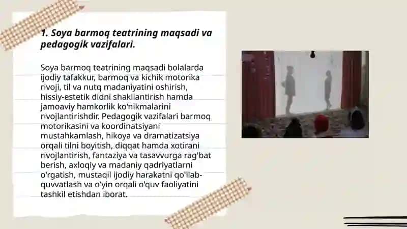 Soya barmoq teatirini sahnalashtirish 3