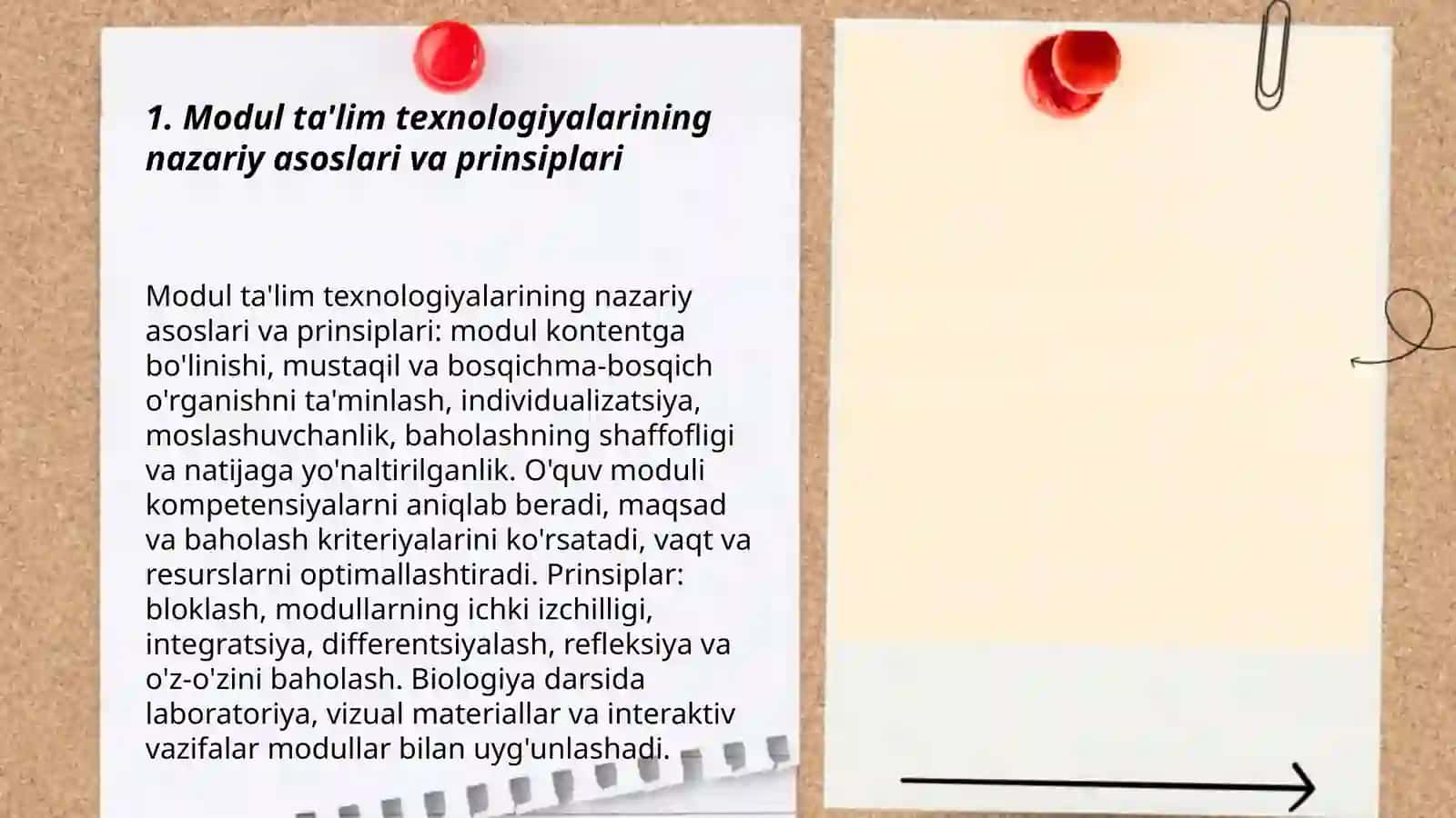 Biologiya o'qitishda modul ta'lim texnologiyalaridan foydalanish 3