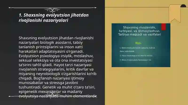Shaxsning evolyutsion jihatdan rivojlanishi 3
